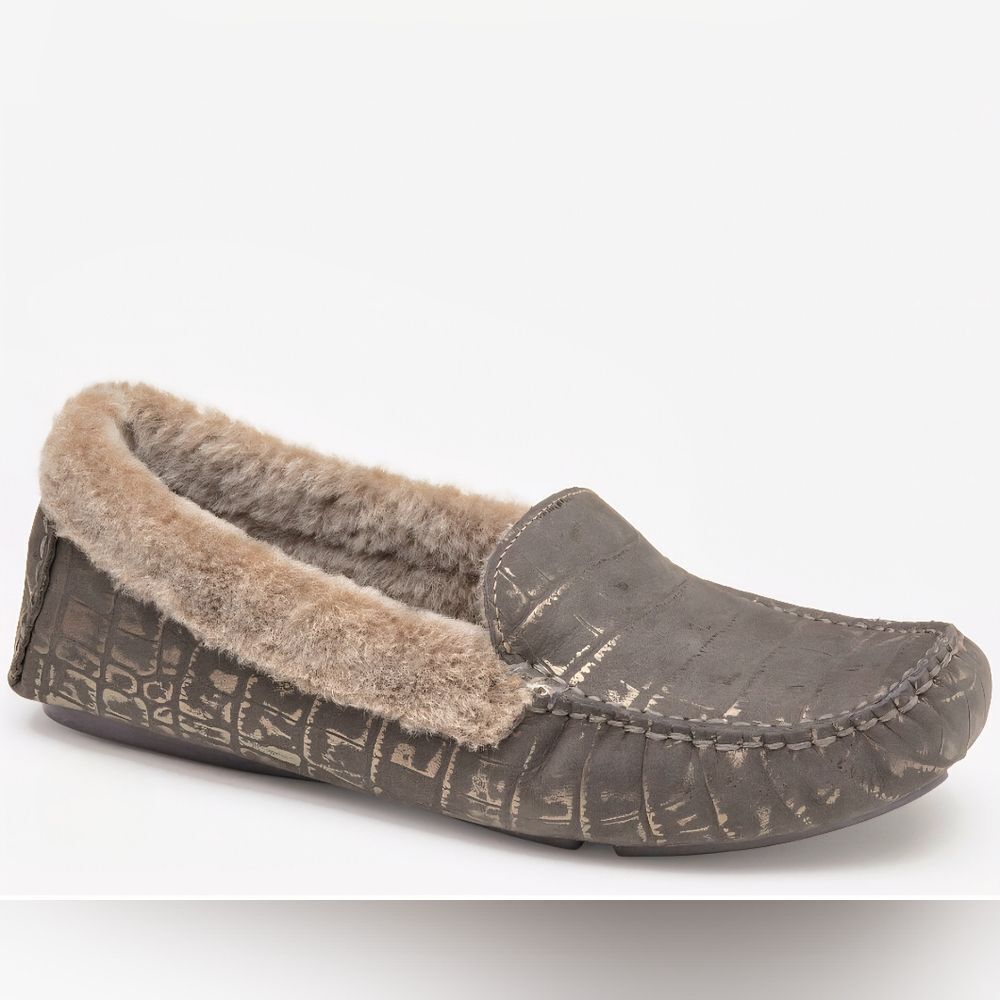 Johnston & Murphy Miranda Driver Metallic Italian croc-print Slip-on Loafers 7.5